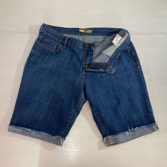 Old Navy Shorts Women’s 8R Blue Denim The Flirt Cuffed Bermuda Casual - Picture 5 of 9